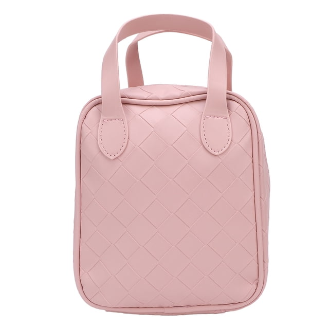 Bolsa Cosmética de Vije, Soporte de Cepillo Tejido Bolsa de Maquillaje de Vije Rosa Para Al Aire Libre