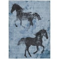 thumbnail image 2 of HomeRoots 618646 8 x 10 ft. Denim Blue & Charcoal Horse Washable Indoor & Outdoor Rectangle Area Rug, 2 of 5