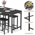 thumbnail image 6 of furlinkhm 5 Piece Bar Table Set, Modern Counter Height Dining Table and Chairs Set for 4, Wood Kitchen Table and 4 Bar Stools for Small Spaces, Apartment, Pub, Dining Room (Black), 6 of 8