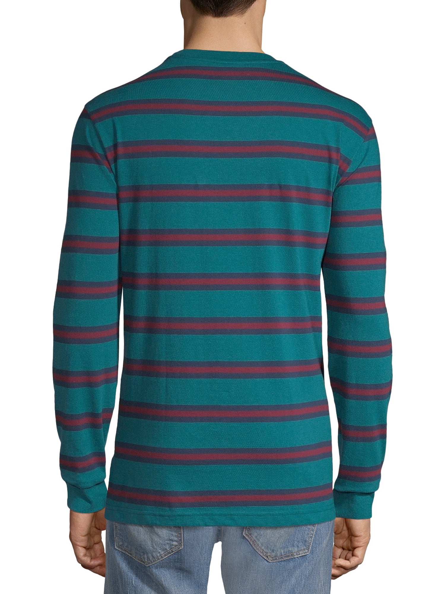 No Boundarie Men's and Big Men's Long Sleeve Stripe Tee