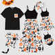 thumbnail image 1 of PatPat Halloween: Conjuntos de Vestidos Sin Mangas de Calabaza con Tirantes y Camisetas de Manga Corta para Familiares que Coinciden, 1 of 2