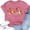 Pink1, variant on Women's Giraffe Print Short Sleeve T-Shirt Loose Fit Casual Tee Pink1 XXL