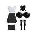 thumbnail image 2 of iiniim Tenues de Cheerleader pour Filles, Uniformes de Cheerleading pour Filles de Lycée, Robe de Danse à Sequins avec Pompons, Noir&Blanc 8, 2 of 5