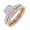 Pink, variant on 1.50 Carat Cushion Cut Prong Set Diamond Bridal Ring Set in 10K Rose Gold (Ring Size 7)