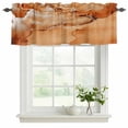 thumbnail image 2 of Marble Burnt Orange Valances for Windows, Modern Abstract Ink Painting Luxury Light Filtering Kitchen Curtains, Rod Pocket Window Valance Curtains for Living Room Bedroom, 54" W x 18" L, 2 Panels, 2 of 9