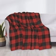 thumbnail image 3 of Rateoe Red Black Plaid Pattern Flannel Throw Blanket, Ultra-soft Blanket for Bed, Couch, Car, Hypoallergenic Anti-pilling blanket-50"x40"(Horizontal), 3 of 6
