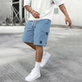 thumbnail image 2 of Fsqjgq Men'S Cargo Pants Gym Shorts Work Pants Trousers Drawstring Sweatpants Workout Short for Running, 2 of 7