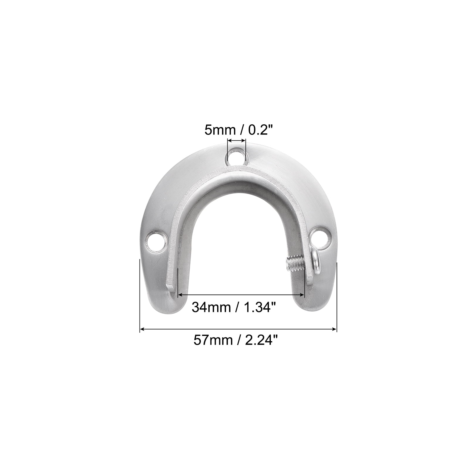 10Pack Stainless Steel Closet Rod Brackets, 1-1/4 Inch Dia U Shaped Flange Rod Holder, Silver