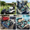 thumbnail image 6 of Golf Cart Seat Covers for 2 Seater,Teal Blue Black Geometric Microfiber Cart Seat Towel Blanket,Modern Abstract Art Block Absorbent Breathable Non Slip Bench Seats Protector for Golf Course 51"x31", 6 of 9