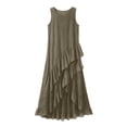 thumbnail image 4 of Blmnix Flowy Dresses Dresses for Women Peplum Tank Dress Elegant Petticoat Maxi Sleeveless Crew Neck Green Adaptable Summer Casual Dresses for Women L, 4 of 6