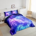 thumbnail image 4 of Starry Sky Bedding,Galaxy Comforter Set,Blue Purple Outer Space Constellation Down Comforter,Room Decor Quilted Duvet with 1 Pillowcase Teens Teenager Adult ,Twin Size, 4 of 7
