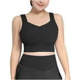 thumbnail image 4 of Workout Bras for Women Large Bust Plus Size Cutout Racerback Sports Bras Breathable High Impact Push Up Padded Bralette, Black, XL, 4 of 7