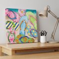 thumbnail image 4 of Summer Colorful Flip-flops Canvas Wall Art for Living Room Bedroom Bathroom, Beach Sea Shell Pattern Canvas Art Wall Decor, Artwork for Walls Home Office Decor, 10"x10", 4 of 9