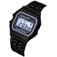 thumbnail image 3 of Resicozy Digital Watch for Women Stainless Steel Band Water Resistant Electronic Square LED Back Light Wristwatch, 3 of 3