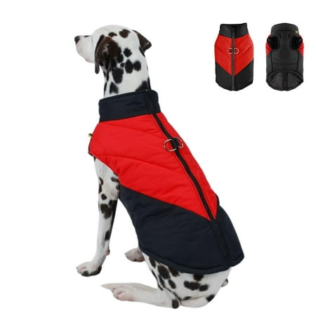 Harikaji Dog Jacket Coat with D-Ring Warm Waterproof Pet Jacket Vest Dog Cold Weather Clothing for Small Medium Large Dogs Red 4XL