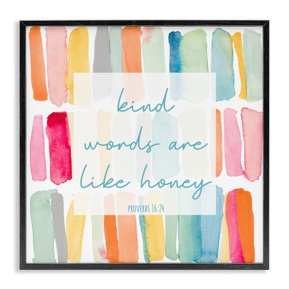 Stupell Industries Kind Words Are Like Honey Black Framed Giclee Art, design by Lanie Loreth