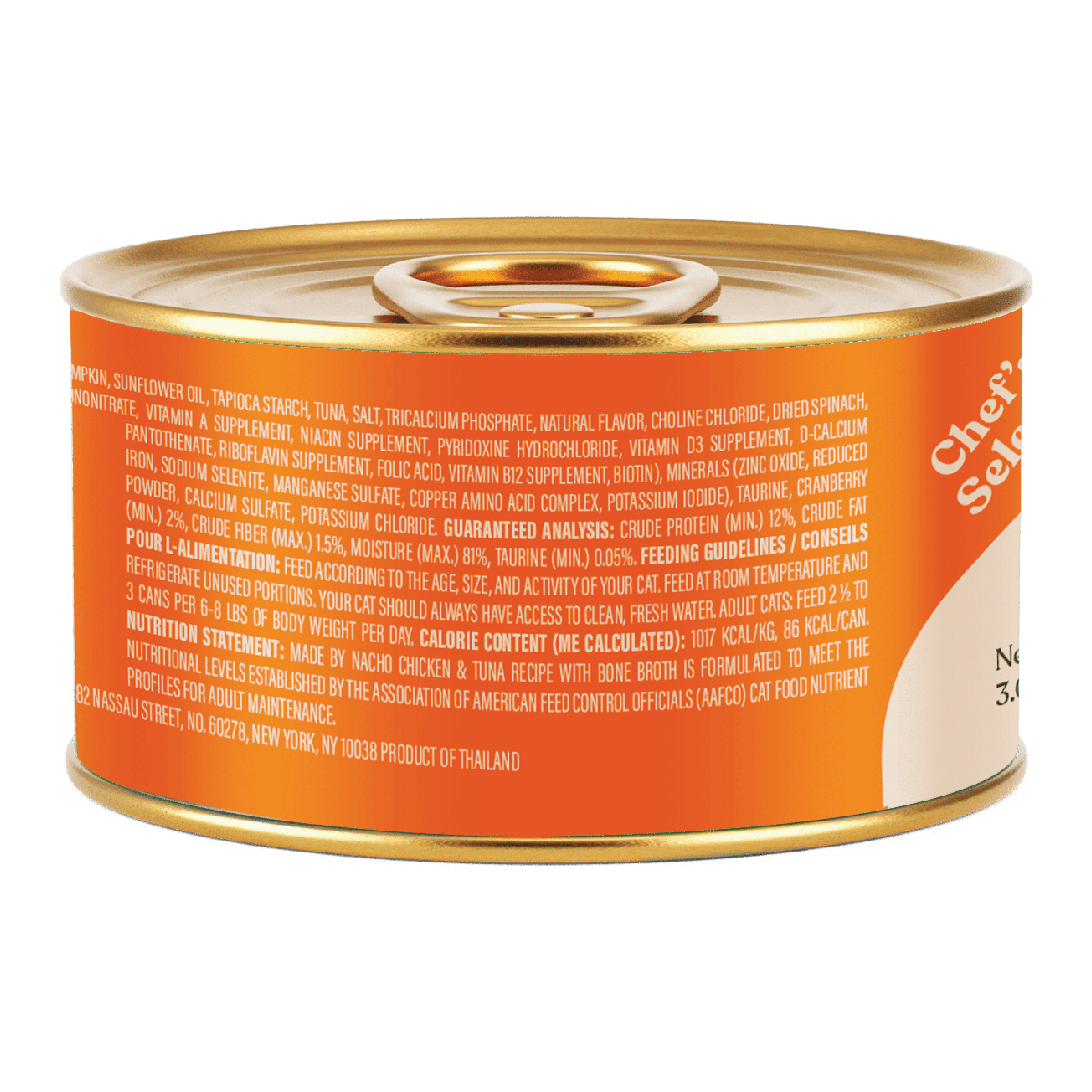 Made by Nacho Flaked Filets Recipe in Bone Broth, Grain-Free Chef's Selects Wet Food for Cats Balanced Diet in Naturally Hydrating Bone Broth, Chicken and Tuna, 3oz