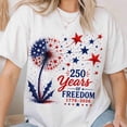 thumbnail image 2 of 250th Anniversary USA Shirt Patriotic Dandelion 4th July Tshirt Wild Flowers USA Flag 250 Years Of Freedom, 2 of 5