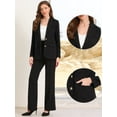 thumbnail image 2 of DARING DIVA Women's Business Casual Single Breasted Jacket Office Suit S Black, 2 of 6