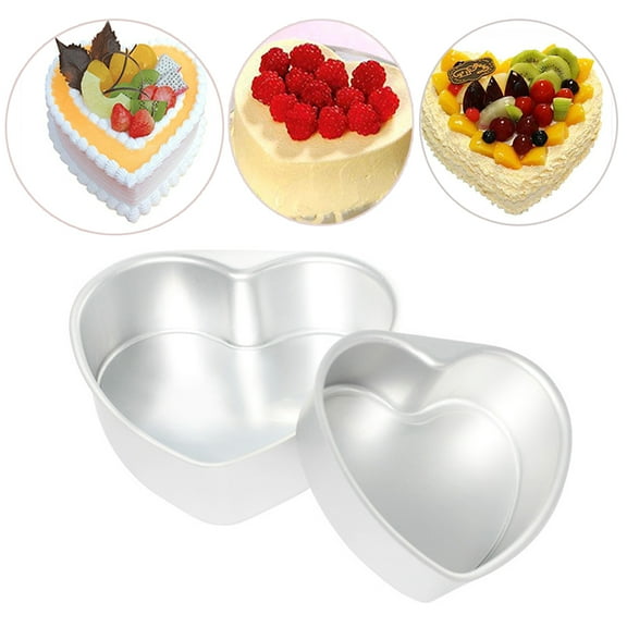 Cheers.US 6/8/10 Inch Aluminium Heart Shaped Cake Pan Set Tin Muffin Chocolate Mold Baking with Removable Bottom