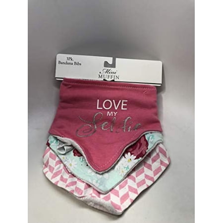 Mini Muffin - 3 Pack Bandana Bibs - Pink (Love My Selfie)