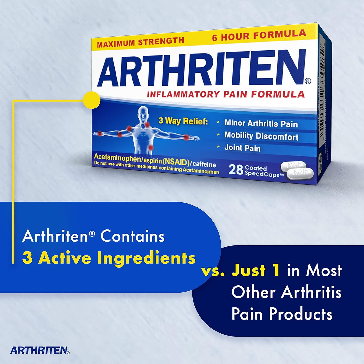 Arthriten Inflammmatory Pain Relief Caplets, 28 Ct