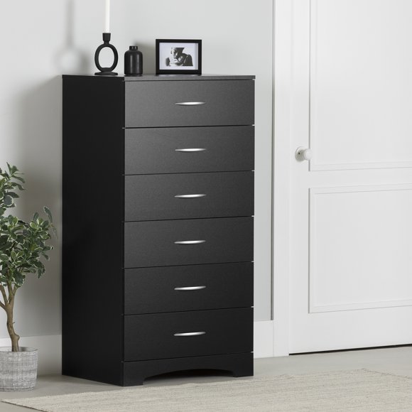 South Shore Step One 6-Drawer Chest for Adult, in Pure Black