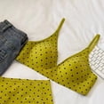 thumbnail image 4 of Lumistal Push Up Bra Polka Dot Printed Deep V No Underwire Wireless Bra Comfortable Everyday Bras With Adjustable Straps Sports Bras for Women S, 4 of 5