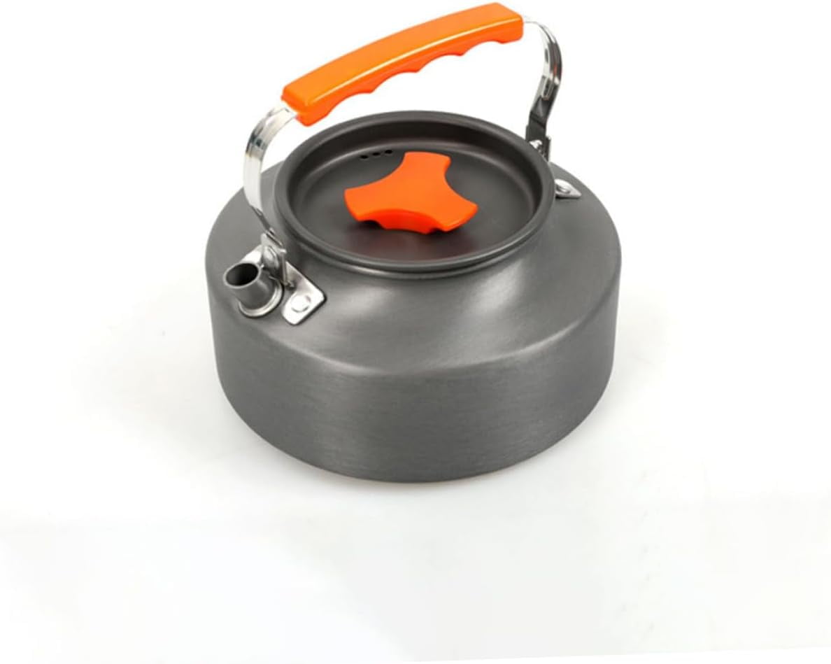 Portable Camping Cookware Set Lightweight Non-Stick Cookware Kit for People Includes Kettle and Frying Pans for Outdoor Cooking and Hiking Activities
