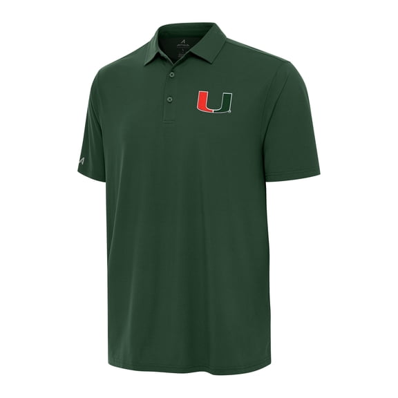 Men's Antigua Hunter Green Miami Hurricanes Era Polo