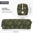 thumbnail image 3 of Disketp Green Camouflage Skull Estuche de Lápices de Cuero con Cierre, Estuche Compacto para Papelería, Bolígrafos y Accesorios Pequeños, 3 of 7