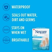 Nexcare Waterproof Assorted Bandages, Clear, 100ct