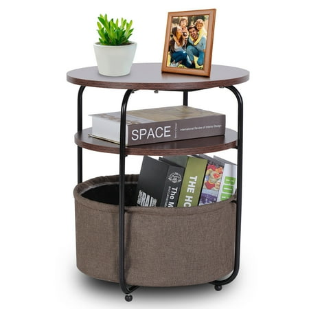 Sofa table,Ymiko End Table Armchair Slide Under Sofa End Table Round Sofa Console Table with Storage Coffee Tabl
