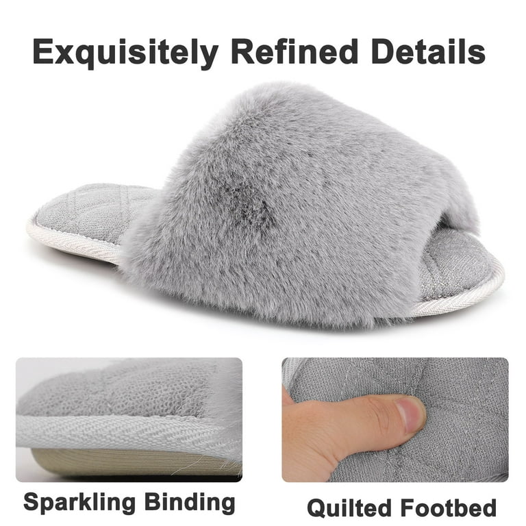 Plain fluffy slippers clearance