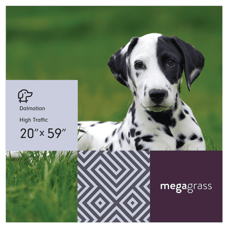 MegaGrass Dalmatian 20 x 59 in Artificial Grass for Large Pet Dog Potty Indoor/Outoor Area (Best Area Rugs For Dogs)