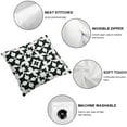 thumbnail image 4 of JRXY Pack of 2 Soft Canvas Throw Cushion Cover Pillow Covers Cases for Couch Sofa Home Decor Modern Quatrefoil Accent Geometric with Hidden Zipper Closure Only Cover  Black White, 4 of 6
