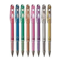Pentel Slicci Metallic BG208M 0.8mm Assorted Colors Gel Pens (Pack of 8)