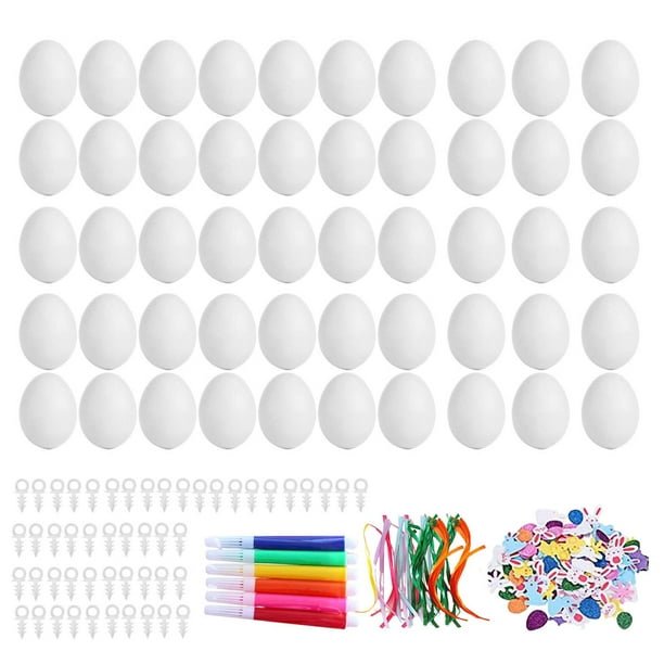 50x DIY de huevos de Pascua sin pintar cesta de Pascua accesorios de relleno bolígrafos de acuarela 6 colores para niños huevos s de Pascua