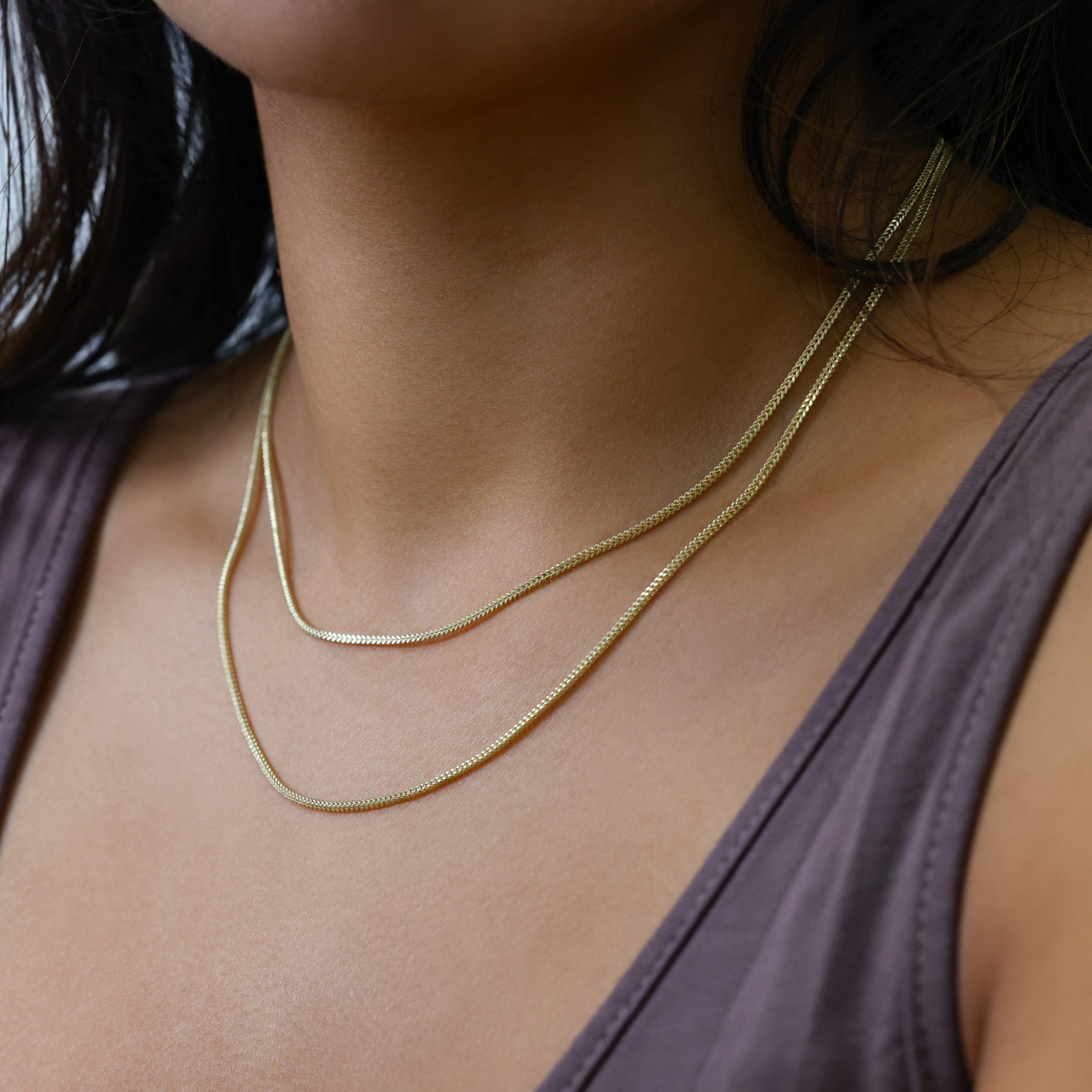Nuragold 10k Real Yellow Gold Franco Square 1.5mm Box Chain Wheat Chain Necklace (16"-30") Dainty Italian Jewelry for Men & Women