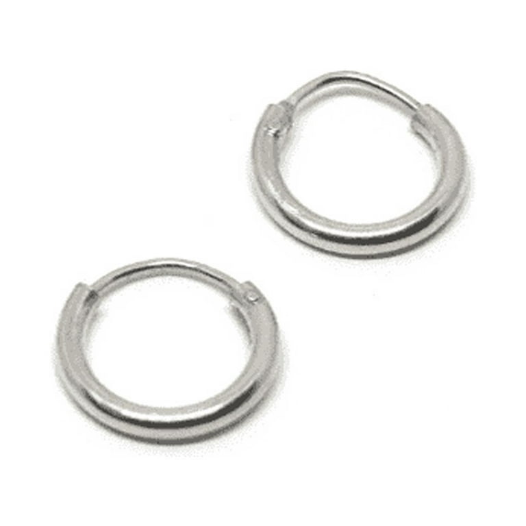 Thin Wire Hoop Earrings in Sterling Silver, 70mm – Miabella