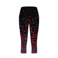 thumbnail image 4 of Women Capri Pants 4th of July High Waisted Capris Patriotic Stars Print Stretch Casual Yoga Pants Independence Day Outfits, 4 of 5