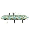 thumbnail image 3 of Hawaii Futon Couch, Botany Inspired Traditional Luau Party Funky Polynesian Culture, Daybed with Metal Frame Upholstered Sofa for Living Dorm, Loveseat, Jade Green Marigold, by Ambesonne, 3 of 4