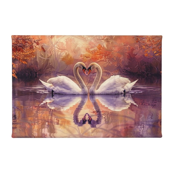 8x12 inch Canvas Hanging Picture Swan In The Lake Bathroom Wall Decor Art Poster,Farmhouse Living Room,Bathroom,Kitchen,Office Wall Decor Prints,Gifts For Lovers & Swan Enthusiast,Yard Decor