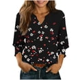 thumbnail image 1 of Camisetas de Cuello de la Tripulación de Manga Larga para Hombres Cómodas Suaves de Moda Casual 3/4 Cuarto de Manga V-Cuello Superior de la Mujer Camisetas de Manga Larga Algodón, 1 of 5
