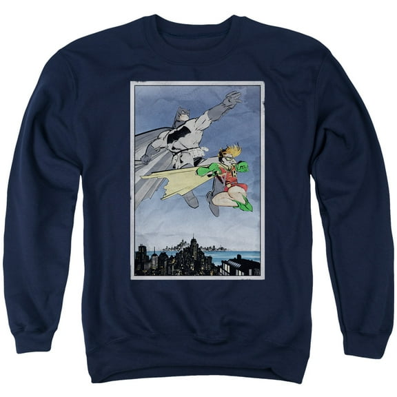 Batman Dkr Duo Adult Crewneck Sweatshirt Navy