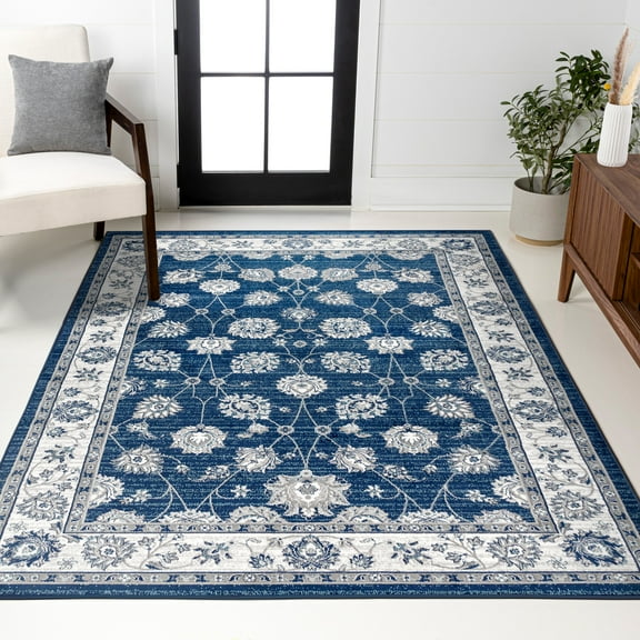 JONATHAN Y MODERN PERSIAN 5 x 8 Area Rug, Vintage Moroccan Traditional - Navy/Light Gray, MDP101A-5