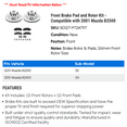 thumbnail image 2 of Front Brake Pad and Rotor Kit - Compatible with 2001 Mazda B2500, 2 of 2