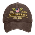 thumbnail image 3 of Us 250Th Anniversary Baseball Cap with Winged Shield And Side Flag Patch for Americans Who Love Deeply Rooted Patriotism Coffee, 3 of 5