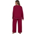 thumbnail image 7 of Cueply Women's Plus Size Pajama Set Long Sleeve Pjs Long Pants Sleepwear Two Piece Loungewear with Pockets, 7 of 7