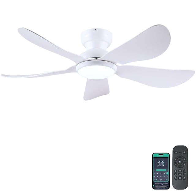 Ventilador de techo Kviflon de 46 pulgadas con luces y mando a distancia, color blanco